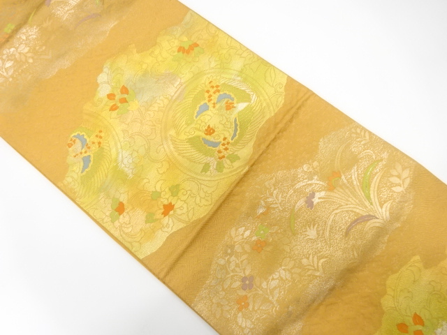 JAPANESE KIMONO / ANTIQUE FUKURO OBI / SILK / WOVEN MIST